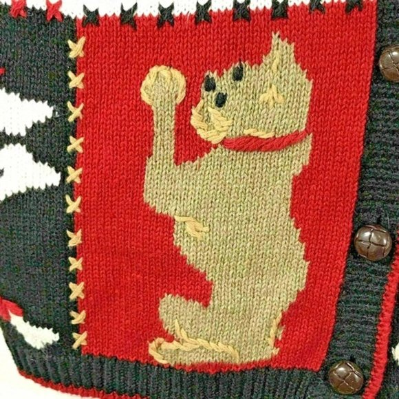 Capacity Vest Color Block Embroidered Dogs Button - Picture 2 of 8